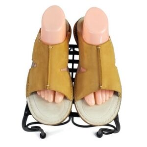 Vintage Dr. Martens Yellow Nubuck Leather Slip-On Cut Out Slide Sandals Women 11